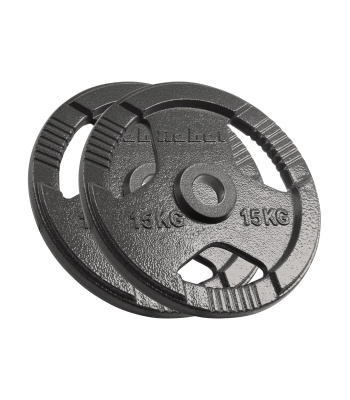 Olimpisko čuguna svaru disku komplekts ar rokturiem REBEL ACTIVE, RBA-2143, 2 x 15 kg, 51 mm