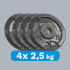 Čuguna olimpisko svaru disku komplekts ar rokturiem Rebel Active RBA-2143, 4 x 2,5 kg, 51 mm