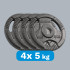 Čuguna olimpisko svaru disku komplekts ar rokturiem Rebel Active, 4 x 5 kg, 51 mm