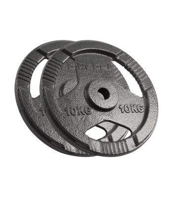 Čuguna svaru disku komplekts ar rokturiem Rebel Active, RBA-2135, 2 x 10 kg, caurums 31 mm