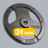 Čuguna svaru disku komplekts ar rokturiem, REBEL ACTIVE, 2 x 15 kg, 31 mm atvere, RBA-2136