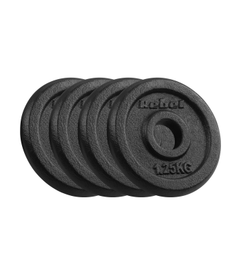 Čuguna svaru disku komplekts, klasiski diski, Rebel Active, 4x1.25kg, 31mm, RBA-2126