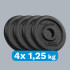Čuguna svaru disku komplekts, klasiski diski, Rebel Active, 4x1.25kg, 31mm, RBA-2126