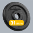 Čuguna svaru disku komplekts, klasiskie diski REBEL ACTIVE, 4x2.5kg, 31mm, RBA-2127