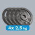 Čuguna svaru disku komplekts Rebel Active RBA-2133, 4 x 2,5 kg, 31 mm