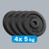 Čuguna svaru disku komplekts, klasiski diski, REBEL ACTIVE, RBA-2128, 4 x 5 kg, 31 mm