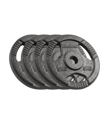 Čuguna svaru disku komplekts ar rokturiem Rebel Active, 4 x 5 kg, 31 mm, RBA-2134