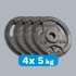 Čuguna svaru disku komplekts ar rokturiem Rebel Active, 4 x 5 kg, 31 mm, RBA-2134