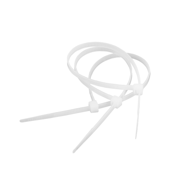 Kabeļu savilcēji Cabletech, 100 gab., balti, 2.5 mm x 15 cm