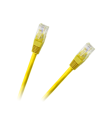 UTP patchcord kabelis, 8 dzīslas, spraudnis–spraudnis, CCA, dzeltens, 0.5m