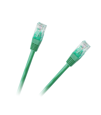 Patchcord UTP 8c kabelis ar spraudni–spraudni CCA zaļš cat.6e 1.0m