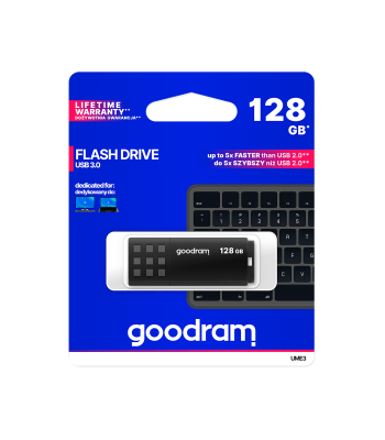 Goodram UME3 USB 3.2 zibatmiņa melnā krāsā 128GB