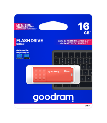 USB zibatmiņa GOODRAM UME3, oranža, 16GB