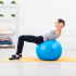 Rehabilitācijas vingrošanas bumba ar rokas pumpi, zila, REBEL ACTIVE 65cm