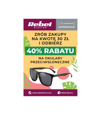 Plakāts Rebel Electro – akcija saulesbrillēm, 68 x 98 cm (B1)