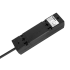 Pagarinātājs ar 3 kontaktligzdām, franču tipa, bez slēdža Rebel, melns 1,5 m (3x1,0 mm)