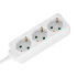 Tīkla pagarinātājs ar 3 vācu tipa kontaktligzdām bez slēdža Rebel, balts, 3x1,0mm, 1,5m