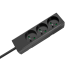 Pagarinātājs ar 3 franču tipa kontaktligzdām bez slēdža Rebel, melns, 3 m (3x1,5 mm)