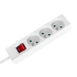 Pagarinātājs ar 3 franču tipa kontaktligzdām un slēdzi Rebel, balts, 5 m, 3x1,5 mm2