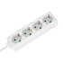 Tīkla pagarinātājs vācu tipa bez slēdža, Rebel, balts, 4 kontaktligzdas, 3 m (3x1,5 mm²)
