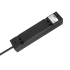 Pagarinātājs ar 4 franču tipa kontaktligzdām bez slēdža Rebel, melns, 5 m, 3x1,5 mm2