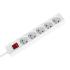 Pagarinātājs ar 5 franču tipa ligzdām un slēdzi, balts, Rebel, 1,5m (3x1,0mm)