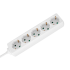 Pagarinātājs ar 5 vācu tipa kontaktligzdām bez slēdža, Rebel, balts, 2m (3x1,5mm)