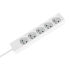 Tīkla pagarinātājs ar 5 franču tipa ligzdām bez slēdža Rebel, balts, 5 m, 3x1,5 mm²