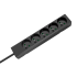 Pagarinātājs ar 5 franču tipa ligzdām, bez slēdža, melns Rebel 5m (3x1,5mm)