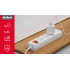 Tīkla pagarinātājs ar 3 ligzdām un 2 USB pieslēgvietām, ar slēdzi - Rebel - 5m