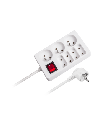 Tīkla pagarinātājs Rebel ar 7 ligzdām un slēdzi 3m (1,5mm)