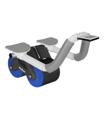Vēdera muskuļu trenažieris ar taimeri, melnzils, REBEL ACTIVE AB roller Wheel AB-3