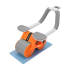 Dubultais vēdera preses ritenis ar taimeri, pelēks-oranžs REBEL ACTIVE AB roller Wheel AB-3