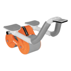 Dubultais vēdera preses ritenis ar taimeri, pelēks-oranžs REBEL ACTIVE AB roller Wheel AB-3