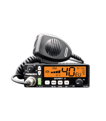CB radio ar ASC un VOX, USB 5V/2,1A, 12/24V, PRESIDENT BARRY II+