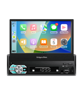 Automašīnas radio ar izvelkamu ekrānu, CarPlay un Android Auto Kruger&Matz KM2018 7