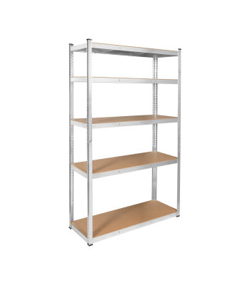 Metāla noliktavas plaukts Rebel, sudraba, 205 x 120 x 45 cm