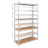 Metāla noliktavas plaukts Rebel, sudraba, 205 x 120 x 45 cm