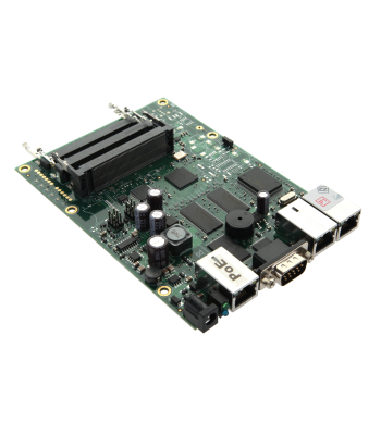 Maršrutētāja plate ar 3x LAN un 3x mPCI, Router OS L4, Router Board RB433, CPU 300MHz, 64MB RAM
