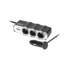 Automašīnas piepīpētāja ligzdas sadalītājs ar kabeli un USB x3