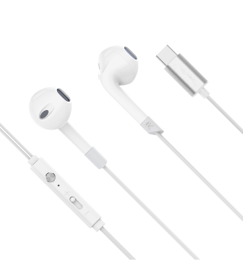 Ievietojamas austiņas ar mikrofonu USB-C, baltas, Kruger&Matz C2