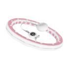 Viedais svara samazināšanas hula-hops ar skaitītāju, izciļņiem un svaru REBEL ACTIVE, 50cm, rozā