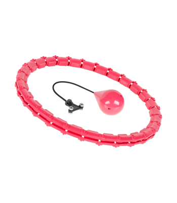 Viedais hula hoops ar izvirzījumiem un svaru, rozā, REBEL ACTIVE, 50cm