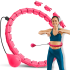 Viedais hula hoops ar izvirzījumiem un svaru, rozā, REBEL ACTIVE, 50cm