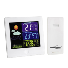 Bezvadu meteoroloģiskā stacija, balta GreenBlue GB521W
