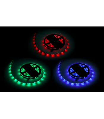 LED diodu lente, RGB, ūdensizturīga, ar baltu PCB, Rebel, 5 m, 150x5050 SMD