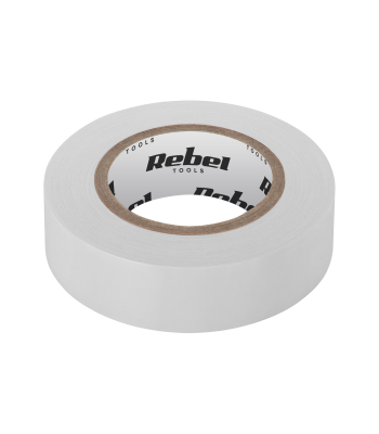 Izolācijas līmlente REBEL, balta, 0,13 mm x 19 mm x 10 yd
