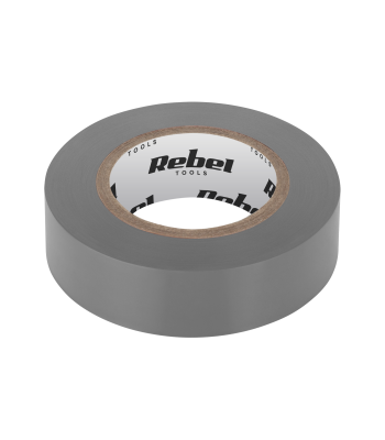 Izolācijas līmlente, pelēka, REBEL, 0,13 mm x 19 mm x 10 yd