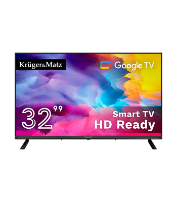 Televizors Kruger&Matz ar Google TV, HD, DVB-T2/S2/T/C, H.265 HEVC, KM0232HD-G, 32