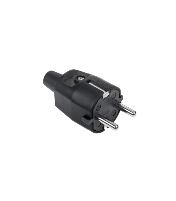 Vācu tipa tīkla kontaktdakša, Kemot, gumijas, melna, 16A 250V 2209